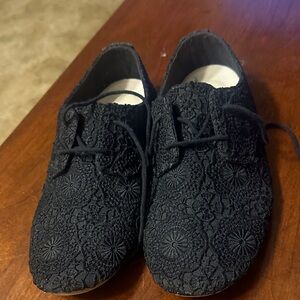 Sanuk Black Textured Lace Shoes